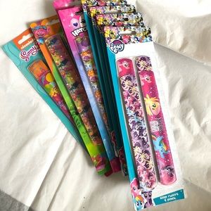 Kids party favor, slap on bracelets/rulers